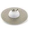 Bernardaud Ecume Platinum Caviar Plate & Bell Cover