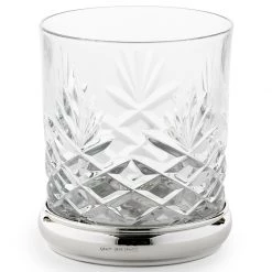 Scully & Scully Sterling Silver Handcut Crystal Double Old Fashioned