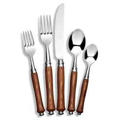 Capdeco Pluton Wood Stainless Steel Flatware
