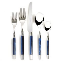 Scully & Scully Capdeco Conty Blue Stainless Steel Five-Piece Place Setting