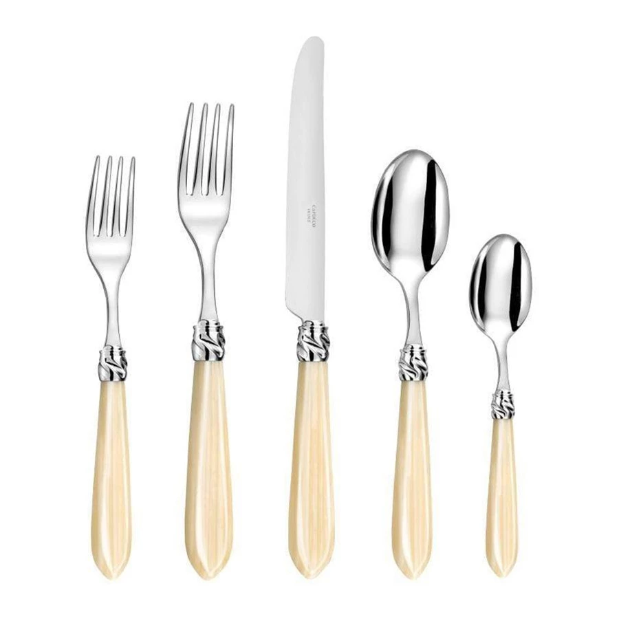 Capdeco Diana Pearl Stainless Steel 5-Piece Place Setting 3 Capdeco Diana Pearl Stainless Steel 5-Piece Place Setting