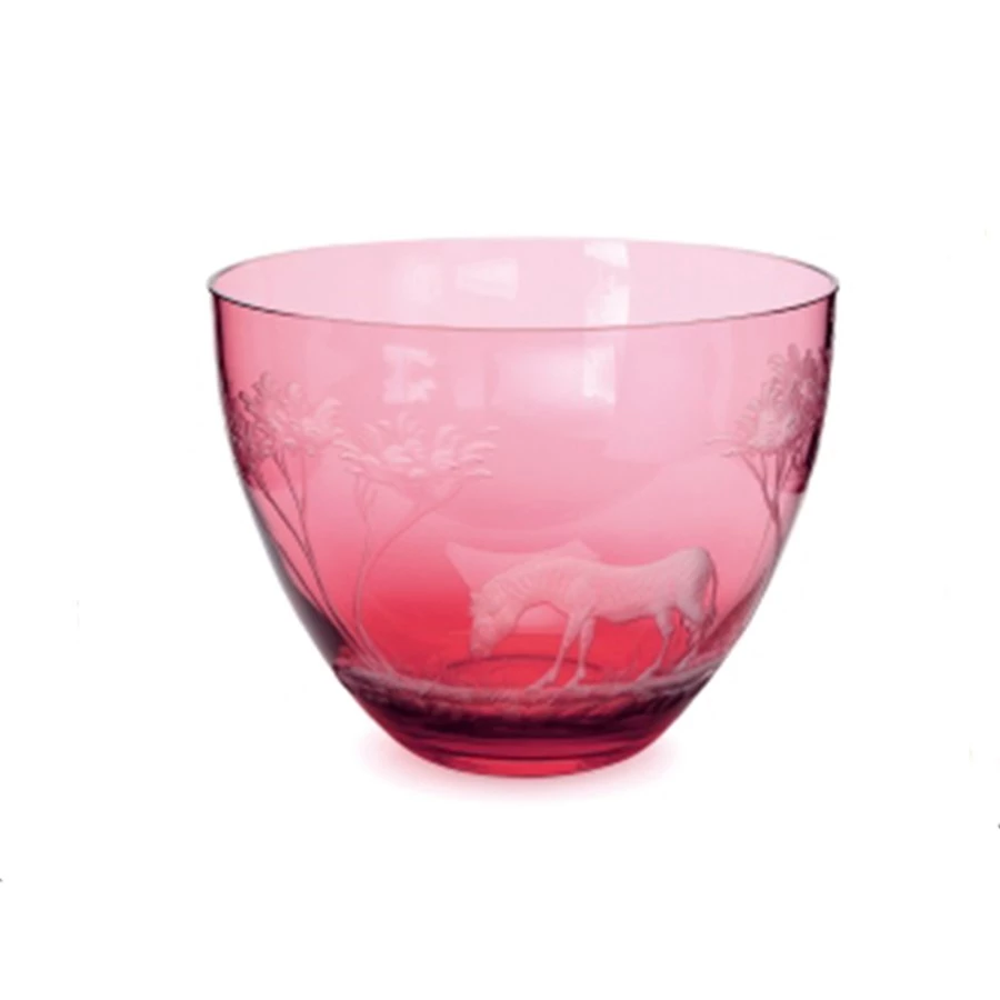 Scully & Scully Kilimanjaro Crystal Ruby Zebra Bowl 3 Scully & Scully Kilimanjaro Crystal Ruby Zebra Bowl