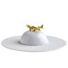 Bernardaud Ecume White Caviar Plate & Bell Cover -Tabletop Shop unnamed file 127