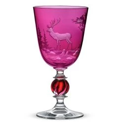 Scully & Scully American Animals Crystal Wine Goblets, Ruby