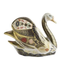 Royal Crown Derby Old Imari Solid Gold Band Swan