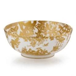 Royal Crown Derby Aves Gold Salad Bowl