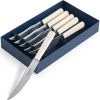 Scully & Scully Cream Handled Stainless Steel Steak Knives & Cutlery