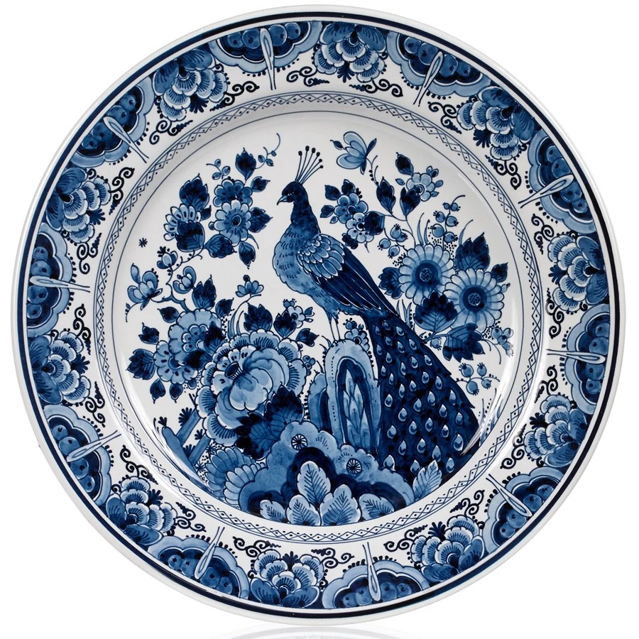 Royal Delft Blue Peacock Plate 3 Royal Delft Blue Peacock Plate