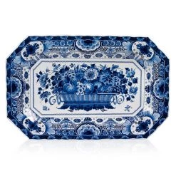 Royal Delft Blue Flower Basket Platter