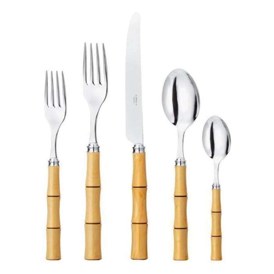 Capdeco Byblos Natural Stainless Steel 5-Piece Place Setting 3 Capdeco Byblos Natural Stainless Steel 5-Piece Place Setting