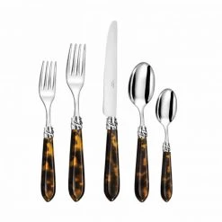 Capdeco Diana Tortoise Stainless Steel 5-Piece Place Setting