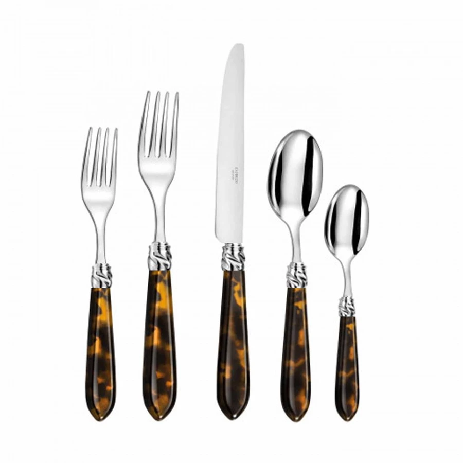 Capdeco Diana Tortoise Stainless Steel 5-Piece Place Setting 3 Capdeco Diana Tortoise Stainless Steel 5-Piece Place Setting