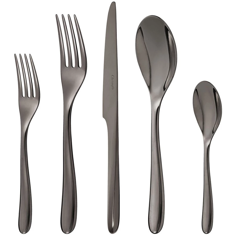 Christofle L'Ame Black Stainless Steel 5-Piece Place Setting 3 Christofle L'Ame Black Stainless Steel 5-Piece Place Setting