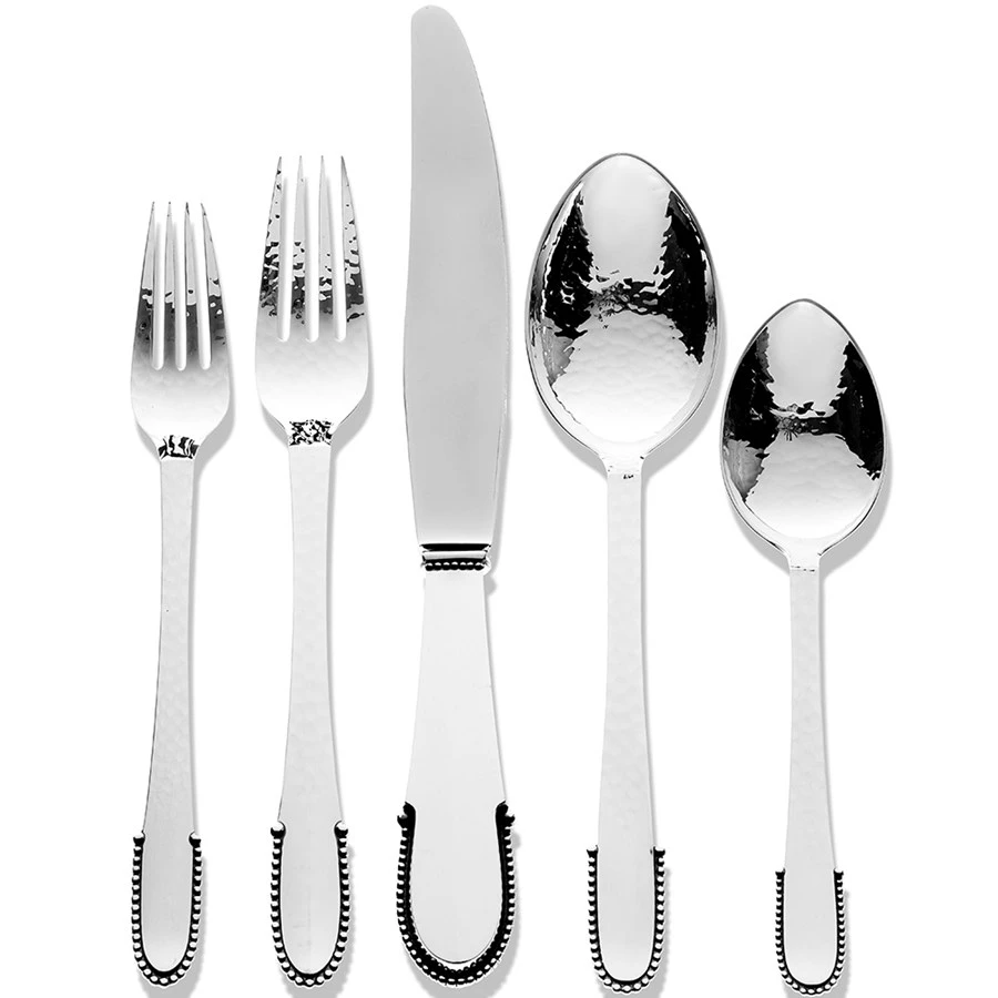 Georg Jensen Beaded Sterling Silver Flatware 8 Georg Jensen Beaded Sterling Silver Flatware - Image 6