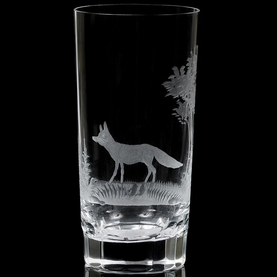 Queen Lace Crystal Medium Highball, American Wildlife 3 Queen Lace Crystal Medium Highball, American Wildlife