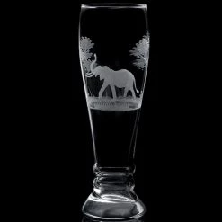 Queen Lace Crystal Pilsner Glass, African Wildlife