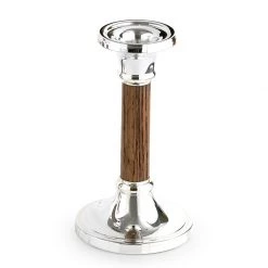 Scully & Scully Sterling Silver & Oak Candlesticks