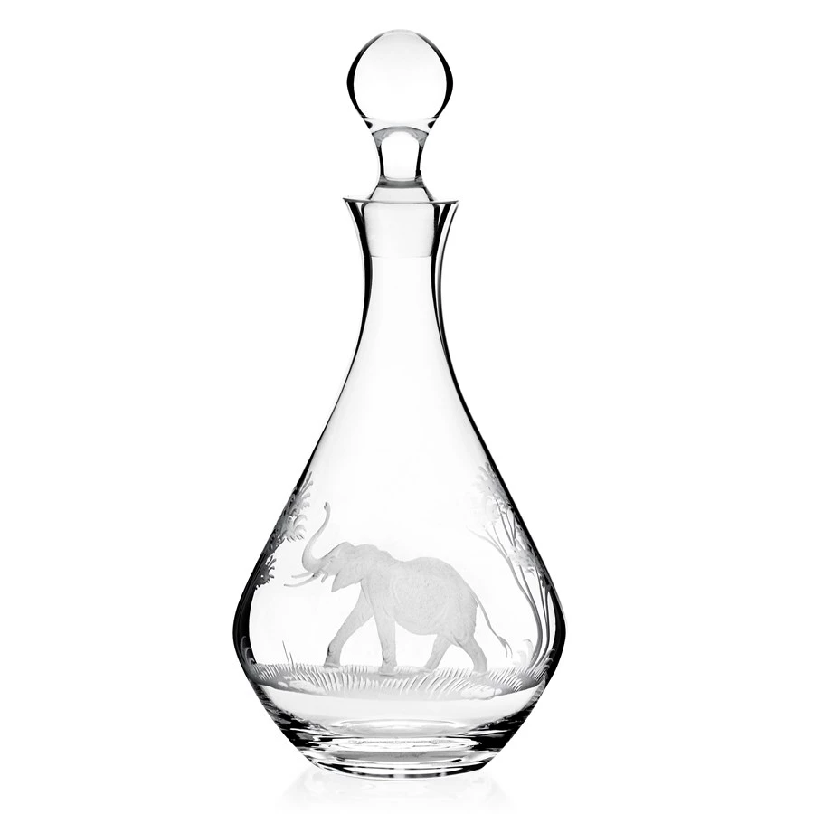 Queen Lace Crystal Liqueur Decanter, African Wildlife 3 Queen Lace Crystal Liqueur Decanter, African Wildlife