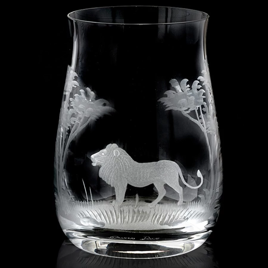 Queen Lace Crystal Bourbon Glass, African Wildlife 4 Queen Lace Crystal Bourbon Glass, African Wildlife - Image 2