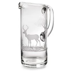 Queen Lace Crystal Martini Pitcher, White Tailed Deer