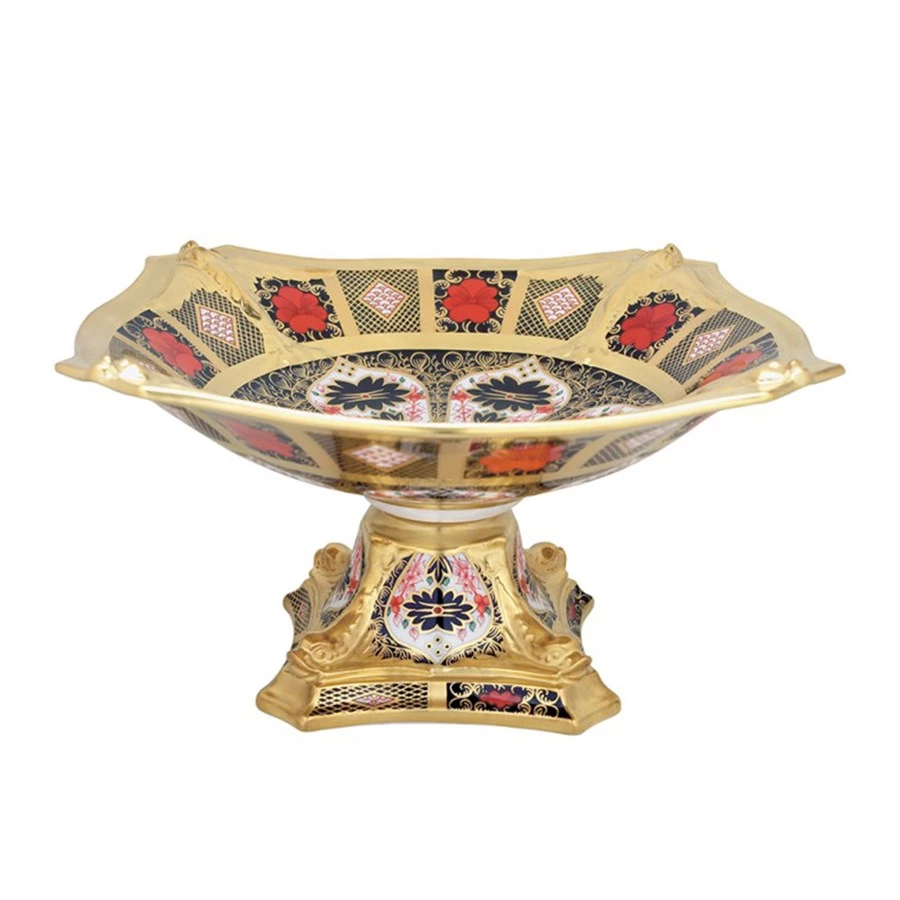 Royal Crown Derby Old Imari Solid Gold Band Dolphin Centerpiece 3 Royal Crown Derby Old Imari Solid Gold Band Dolphin Centerpiece