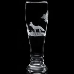 Queen Lace Crystal Pilsner Glass, American Wildlife