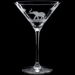 Queen Lace Crystal Vino Grande Martini Glass, African Wildlife -Tabletop Shop unnamed file 2098
