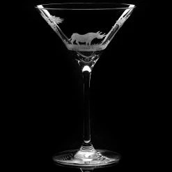 Queen Lace Crystal Vino Grande Martini Glass, African Wildlife -Tabletop Shop unnamed file 2100