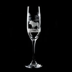 Queen Lace Crystal Vino Grande Champagne Flute, African Wildlife -Tabletop Shop unnamed file 2144