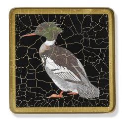 Scully & Scully Woodland Birds Square Glass Coasters