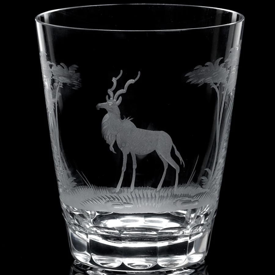 Queen Lace Crystal Slanted Double Old Fashioned, African Wildlife 5 Queen Lace Crystal Slanted Double Old Fashioned, African Wildlife - Image 3