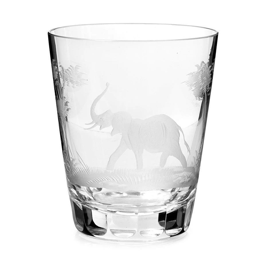 Queen Lace Crystal Slanted Double Old Fashioned, African Wildlife 6 Queen Lace Crystal Slanted Double Old Fashioned, African Wildlife - Image 4