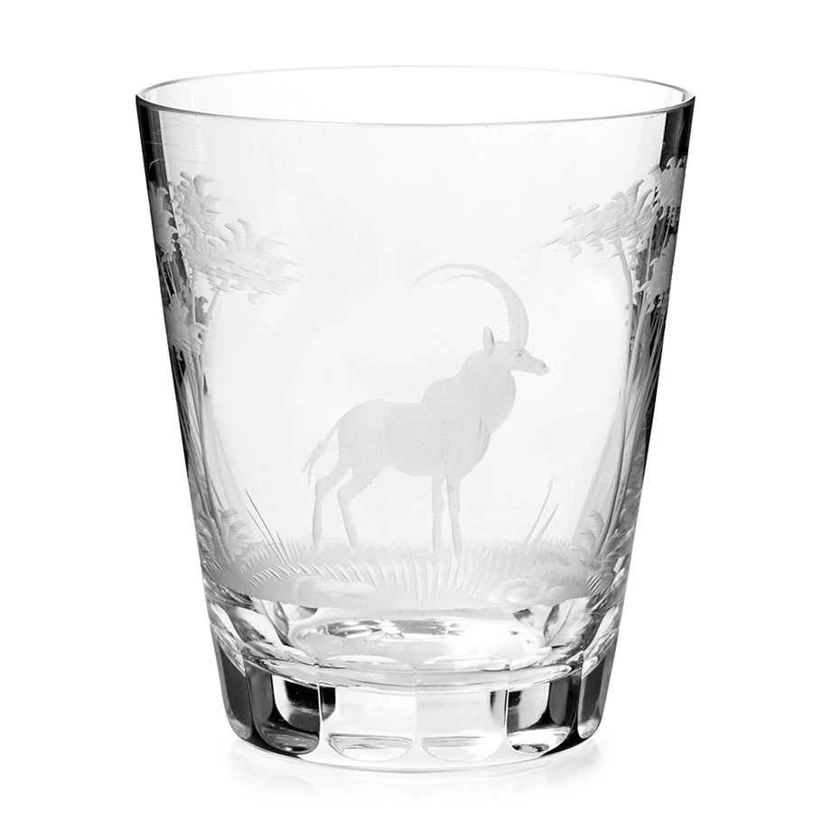 Queen Lace Crystal Slanted Double Old Fashioned, African Wildlife 9 Queen Lace Crystal Slanted Double Old Fashioned, African Wildlife - Image 7