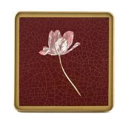 Scully & Scully Tulips Burgundy Glass Coasters
