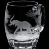 Queen Lace Crystal Beer Mug, African Wildlife