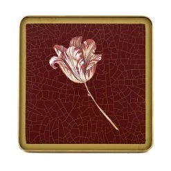 Scully & Scully Tulips Burgundy Glass Coasters -Tabletop Shop unnamed file 2199