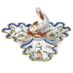 Herend Poisson Triple Shell Centerpiece