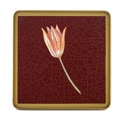 Scully & Scully Tulips Burgundy Glass Coasters -Tabletop Shop unnamed file 2203