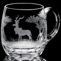 Queen Lace Crystal Beer Mug, African Wildlife -Tabletop Shop unnamed file 2206