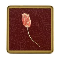 Scully & Scully Tulips Burgundy Glass Coasters -Tabletop Shop unnamed file 2209