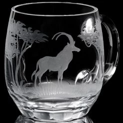 Queen Lace Crystal Beer Mug, African Wildlife -Tabletop Shop unnamed file 2210