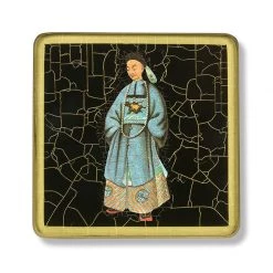 Scully & Scully Mandarin Glass Square Coasters