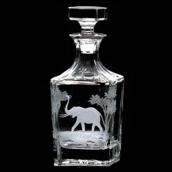 Queen Lace Crystal Whiskey Decanter, African Wildlife -Tabletop Shop unnamed file 2214