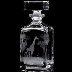 Queen Lace Crystal Whiskey Decanter, African Wildlife -Tabletop Shop unnamed file 2216