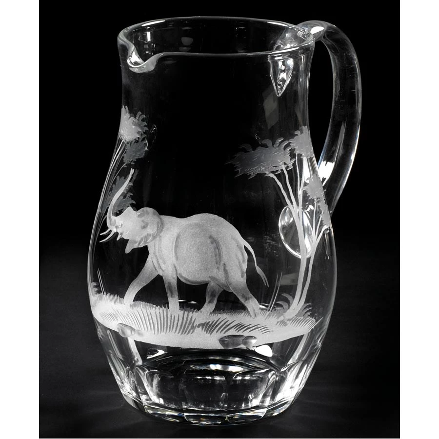 Queen Lace Crystal Water Pitcher, African Wildlife 4 Queen Lace Crystal Water Pitcher, African Wildlife - Image 2