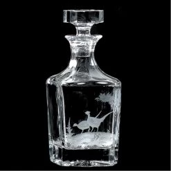 Queen Lace Crystal Whiskey Decanter, American Wildlife