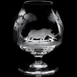 Queen Lace Crystal Brandy Snifter, African Wildlife -Tabletop Shop unnamed file 2276