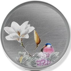 Scully & Scully Silver Japanese Blossoms Round Glass Coasters -Tabletop Shop unnamed file 2277