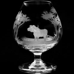 Queen Lace Crystal Brandy Snifter, African Wildlife -Tabletop Shop unnamed file 2278