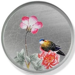 Scully & Scully Silver Japanese Blossoms Round Glass Coasters -Tabletop Shop unnamed file 2281